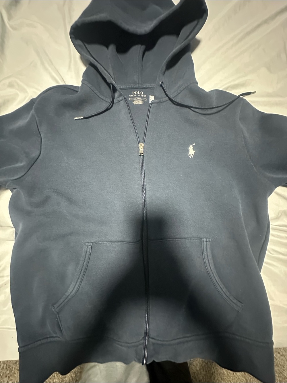 Polo by Ralph Lauren Navy Full-Zip Hoodie with Embroidered Pony